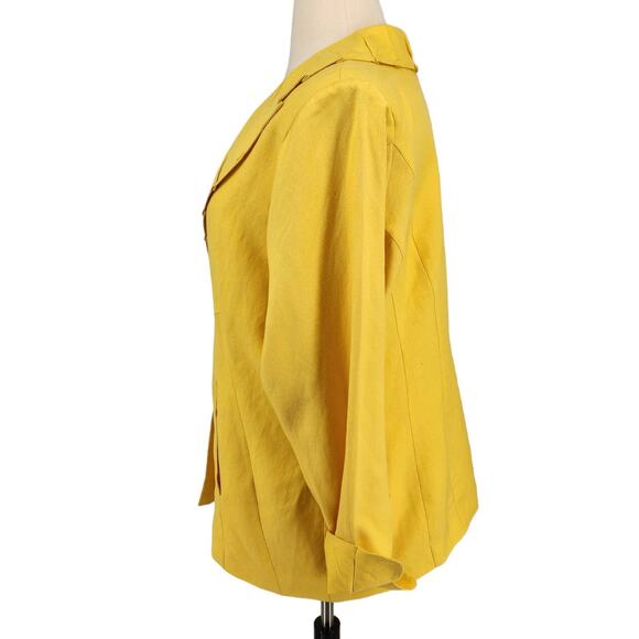 Ashley Stewart Linen Yellow Jacket 18W - Picture 3 of 5